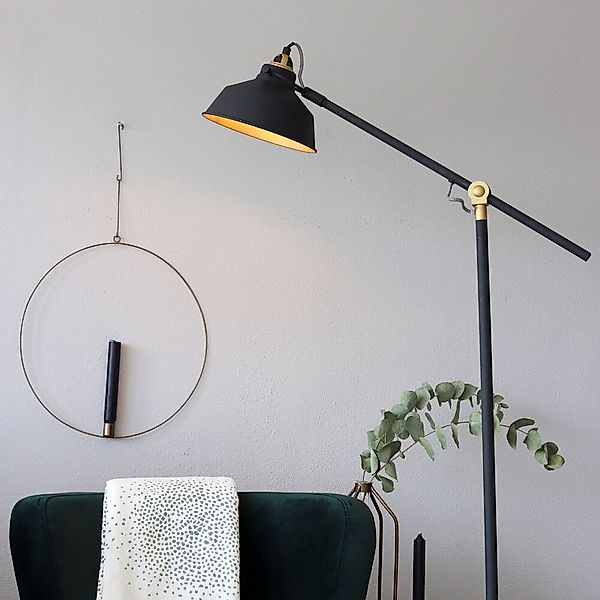 Stehleuchte Nové in Schwarz und Gold E27 günstig online kaufen
