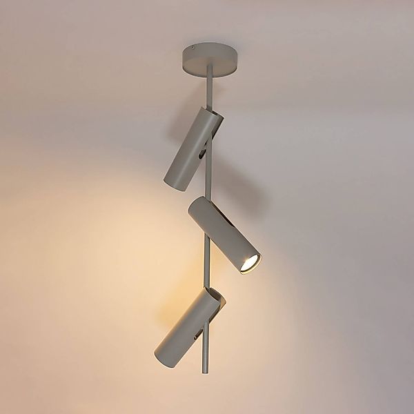 Deckenspot Leda 3, taupe, 3-flammig, Stahl, GU10, Höhe 76 cm günstig online kaufen