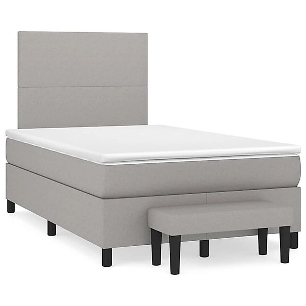vidaXL Boxspringbett mit Matratze Hellgrau 120x200 cm Stoff1394655 günstig online kaufen