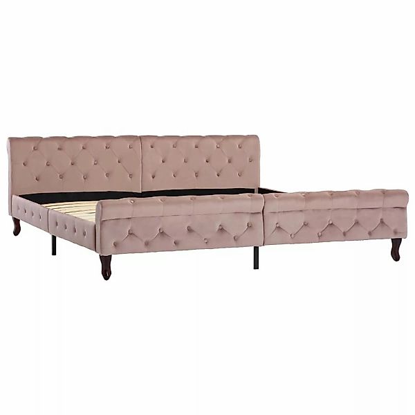 Bettgestell Rosa Samt 200 X 200 Cm günstig online kaufen