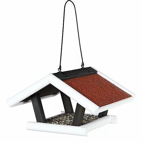 Trixie Vogelfutterhaus Natura zum Hängen 30 cm x 18 cm x 28 cm Schwarz/ Wei günstig online kaufen