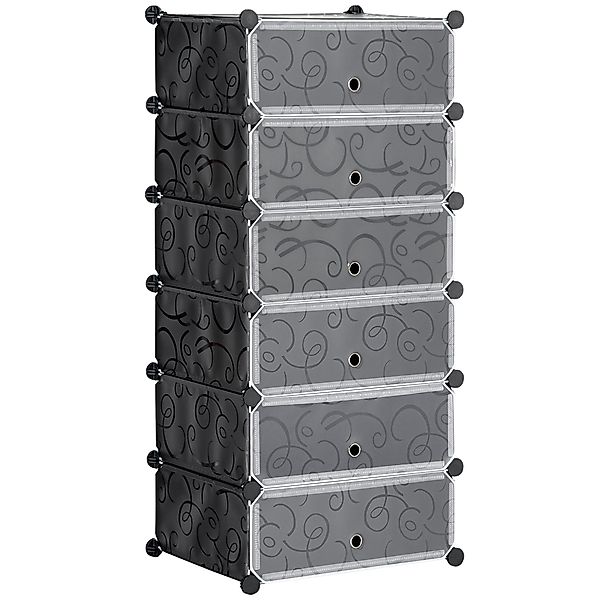 HOMCOM Schuhregal Modulares Regalsystem für 6 Paar Schuhe, Schuhregal 1-tlg günstig online kaufen