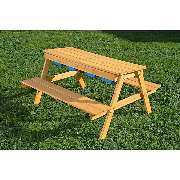 Gaspo Picknick-Spieltisch Gustav mit Matschfächern 89 cm x 85 cm x 48,5 cm günstig online kaufen