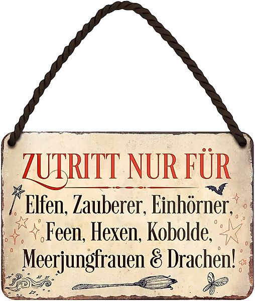 schilderkreis24 Metallschild Blechschild Zutritt nur für Elfen und Zauberer günstig online kaufen