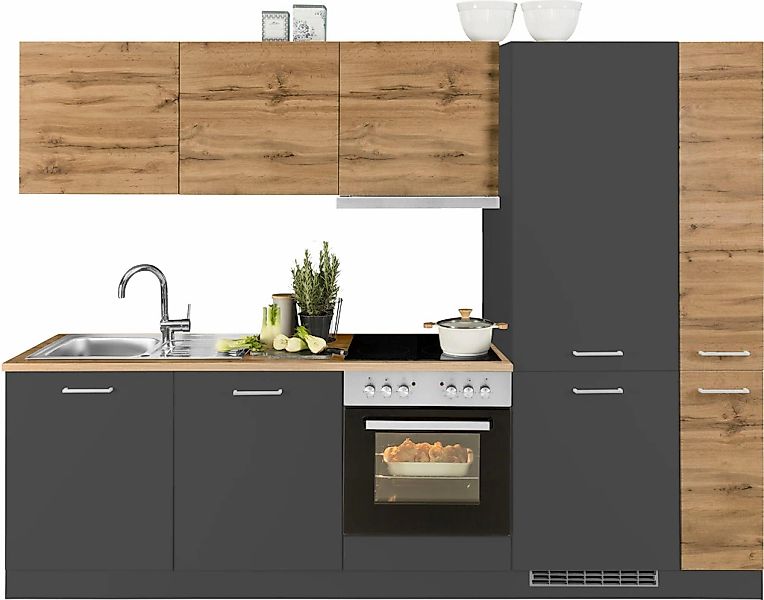 KOCHSTATION Küchenzeile "KS-Kehl", mit E-Geräten, Breite 270 cm, inkl. Kühl günstig online kaufen