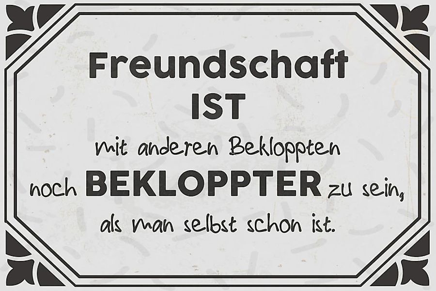 queence Metallbild "Bekloppte Freunde", Sprüche-Schriftzug-Sprüche-Sprüche günstig online kaufen