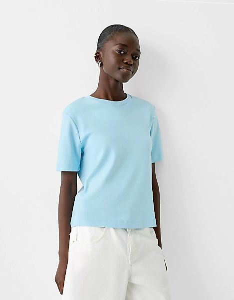 Bershka T-Shirt Im Regular Fit Damen L Hellblau günstig online kaufen