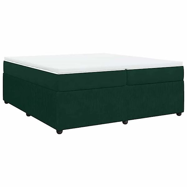 vidaXL Boxspringbett mit Matratze Dunkelgrün 200x200 cm Samt 3285665 günstig online kaufen