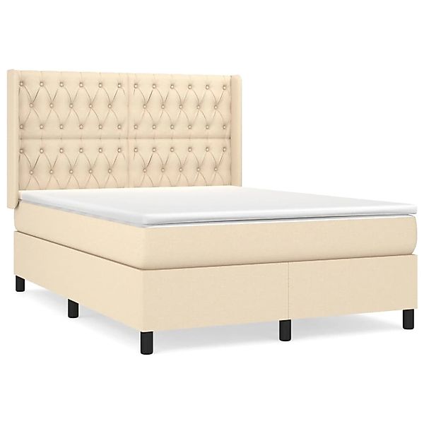 vidaXL Boxspringbett mit Matratze Creme 140x200 cm Stoff1371259 günstig online kaufen