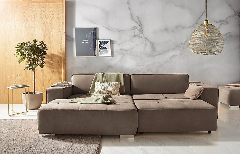 Home affaire Ecksofa "Sapporo L-Form" wahlweise Bettfunktion oder Sitztiefe günstig online kaufen