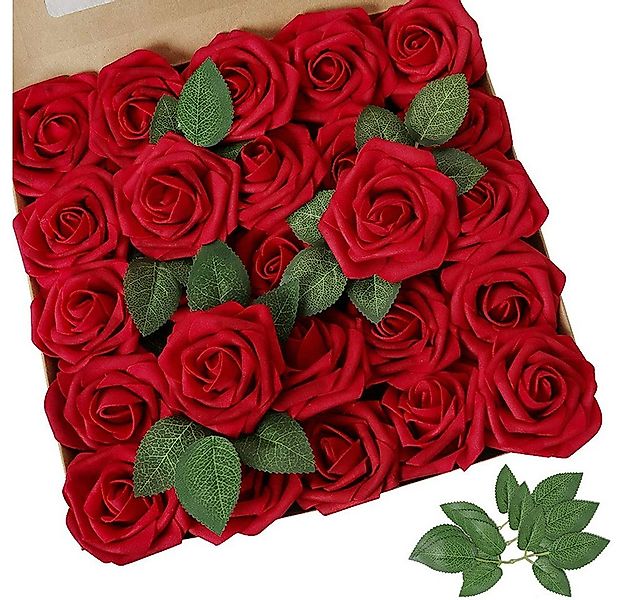 Kunstblume 25/30/50 Stück, künstliche Rose Blume, für DIY Hochzeit Sträuße günstig online kaufen