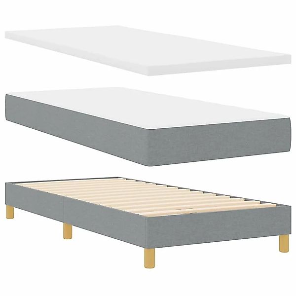 vidaXL Boxspringbett mit Matratze Hellgrau 190 x 90 cm Polyester 3341265 günstig online kaufen