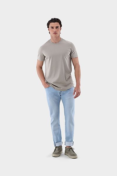 T-Shirt aus Schweizer Baumwolle mit Rundhals Slim Fit günstig online kaufen