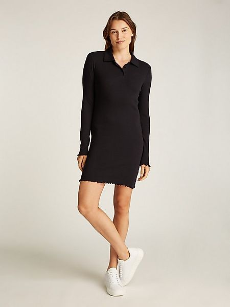 Tommy Jeans Polokleid TJW LS SCALLOP RIB POLO DRESS in Mini-Länge günstig online kaufen