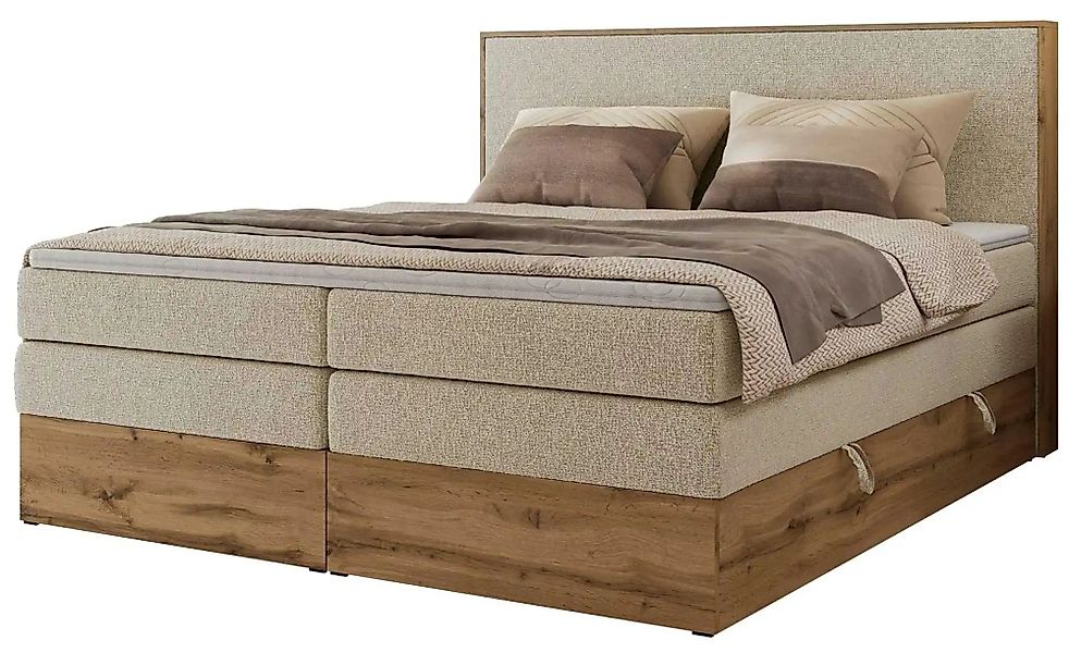 Boxspringbett mit Bettkasten Wood Classic King ¦ creme ¦ Maße (cm): B: 144 günstig online kaufen