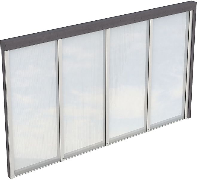 Skan Holz Seitenwand m. Polycarbonatplatten (WA) 355 x 200 cm Fichte Grau günstig online kaufen