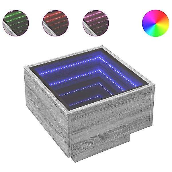 vidaXL Beistelltisch mit LED Grau Sonoma 40x40x30 cm Holzwerkstoff 847502 günstig online kaufen