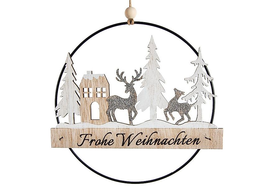 Logbuch-Verlag Dekofigur Türkranz Wand Anhänger Frohe Weihnachten aus Holz günstig online kaufen