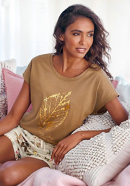 LASCANA Pyjamaoberteil 1-teilig, mit Folienprint günstig online kaufen