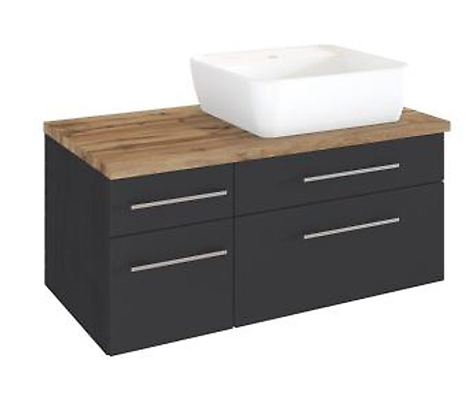 Waschtisch 90 inkl Keramik-Aufsatzbecken rechts 4 Auszügen Davos von Held M günstig online kaufen