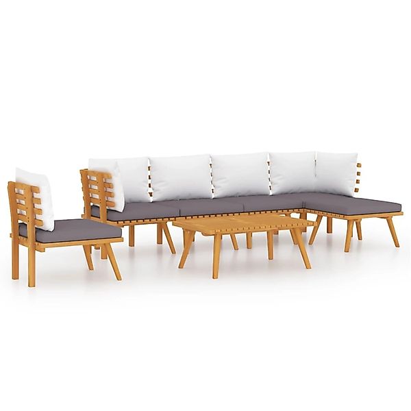 vidaXL Gartenlounge-Set 7-tlg. Garten-Lounge-Set mit Kissen günstig online kaufen