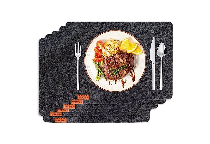 wortek Platzset Tischset 4-teilig Platzset aus Filz Platzdeckchen, (Set, 6- günstig online kaufen