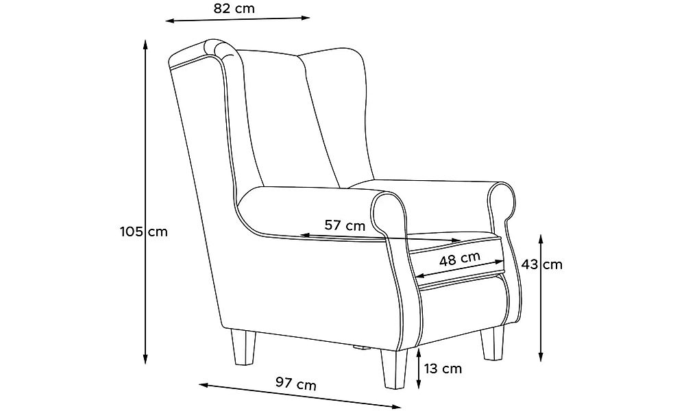 KONSIMO Ohrensessel  Miles ¦ braun ¦ Maße (cm): B: 82 H: 105 Polstermöbel > günstig online kaufen