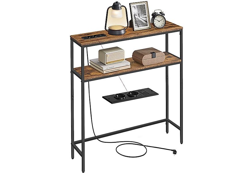 VASAGLE Konsolentisch, schmaler Sofatisch mit 2 Ablagen, Flurtisch mit Lade günstig online kaufen