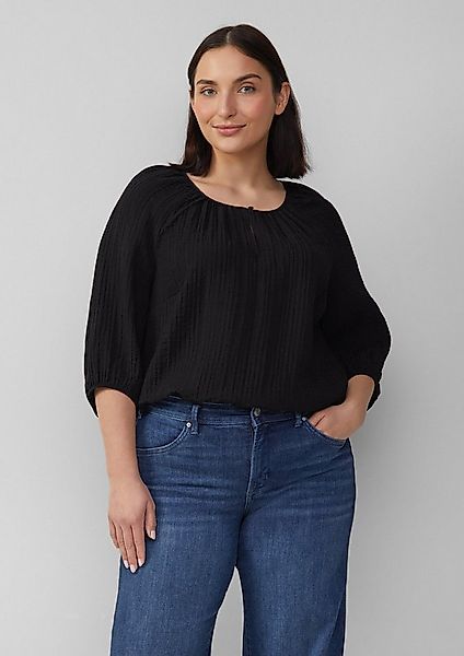 s.Oliver Kurzarmbluse Bluse Strukturierte Relaxed-Fit-Bluse mit Raffungen u günstig online kaufen