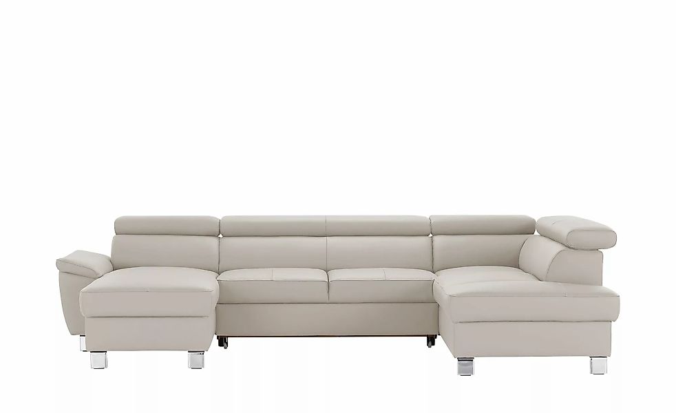 uno Wohnlandschaft aus Echtleder Avola ¦ grau ¦ Maße (cm): B: 315 H: 90 T: günstig online kaufen