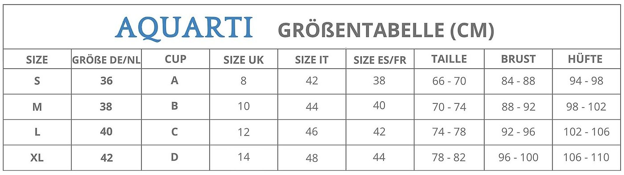 Aquarti Triangel-Bikini Bikini Oberteil Neckholder Push Up Padded Zum Binde günstig online kaufen