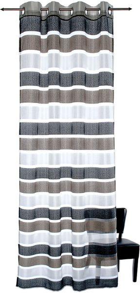 decolife Gardine "Scala" Ösen 1 Stk. tlg. Ösenschal mit farbigen Querstreif günstig online kaufen
