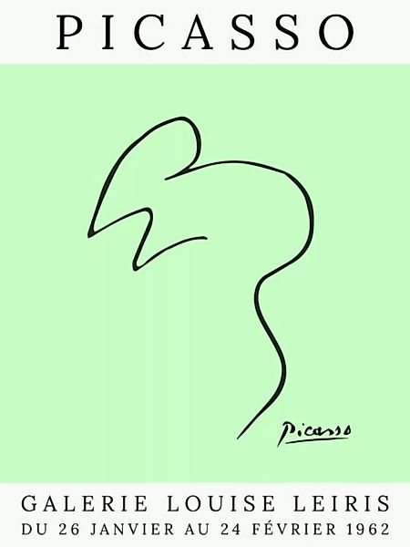 Poster / Leinwandbild - Picasso Maus – Grün günstig online kaufen