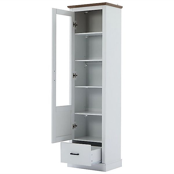 MC Star Glasvitrine Moderne LED Vitrine Weiß Matt 178cm mit USB-Anschluss ( günstig online kaufen
