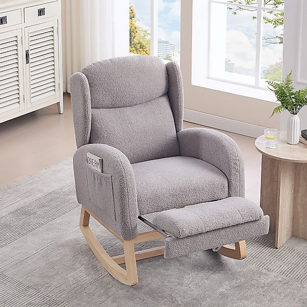 HAUSS SPOLE Schaukelstuhl mit Fußstütze,Relaxsessel Schaukelsessel günstig online kaufen