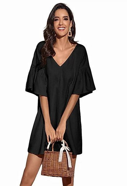SEGUEN Sommerkleid Women's Holiday Casual Doll Shirt Short Dress (Loose v-n günstig online kaufen