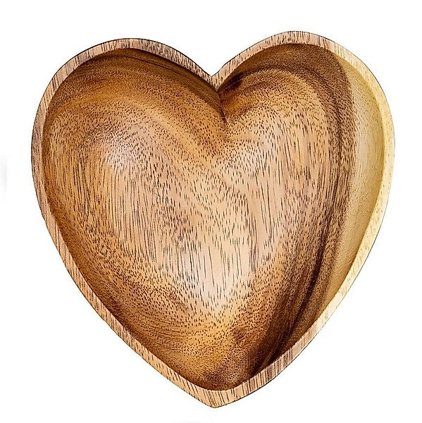 Levandeo® Dekoschale, Schüssel Akazie 15x4cm Herz Holz Design Schale Obstsc günstig online kaufen