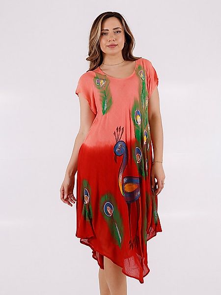 YC Fashion & Style Strandkleid Sommerkleid mit Pfauenmotiv und Farbverlauf günstig online kaufen