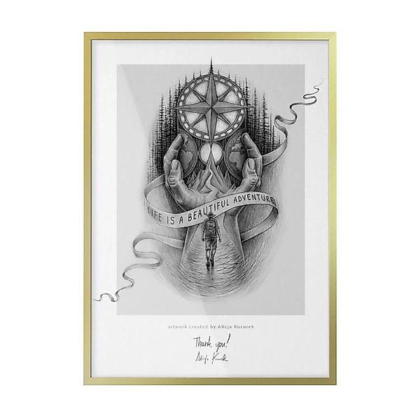 Tulup Bilderrahmen Foto Rahmen 50x70 cm Gold Bilderrahmen Fotorahmen Bilder günstig online kaufen