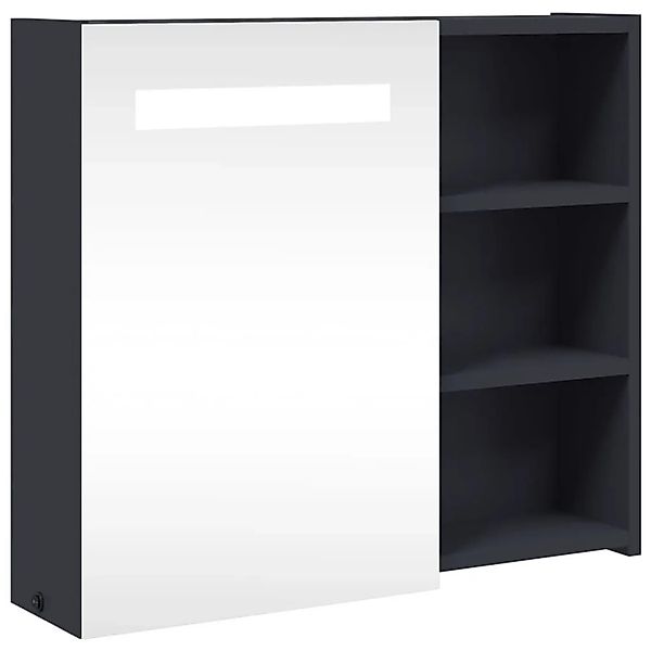 vidaXL Spiegelschrank mit LED-Beleuchtung Grau 60x13x52 cm 357970 günstig online kaufen