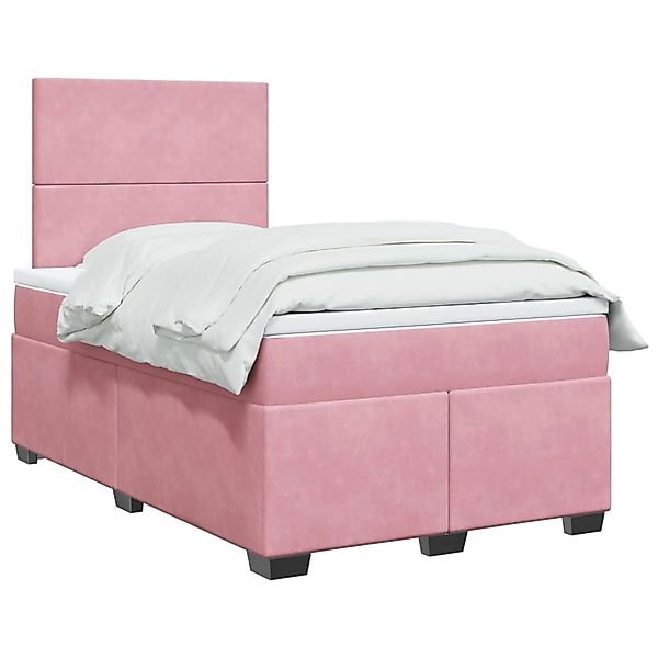 vidaXL Boxspringbett mit Matratze Rosa 120x200 cm Samt 3293181 günstig online kaufen
