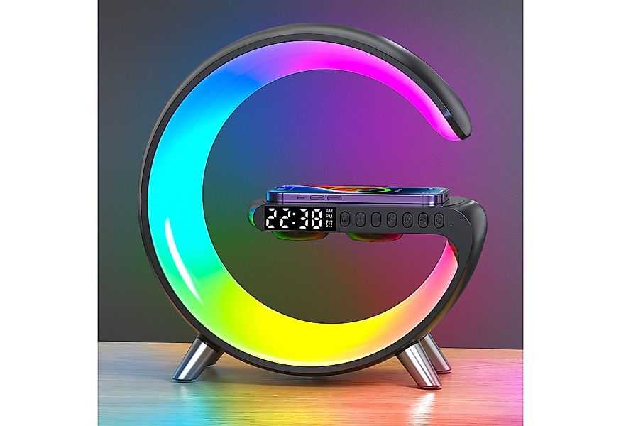 POPOLIC LED Nachttischlampe RGB Schreibtischlampe mit Ladestation, Sonnenau günstig online kaufen