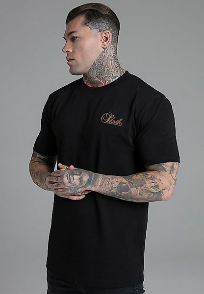 Siksilk T-Shirt SikSilk Herren Schwarzes Relaxed Fit T-Shirt günstig online kaufen