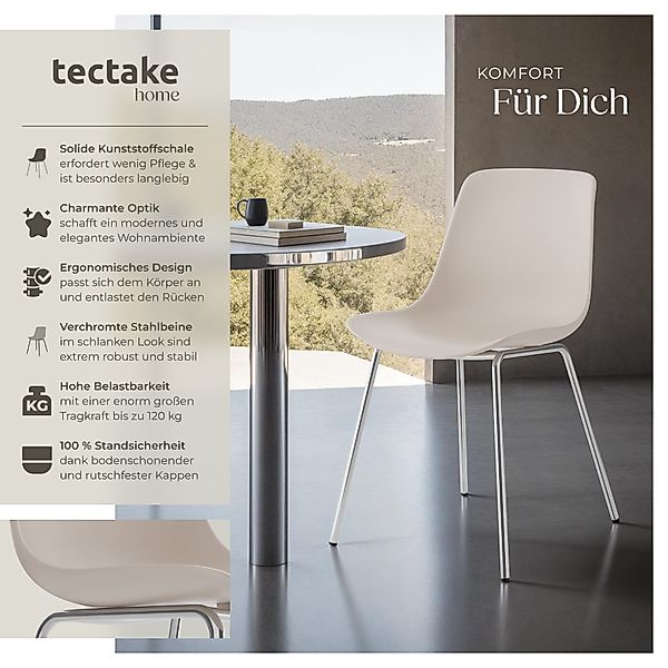 tectake Esszimmerstuhl Kunststoffstuhl (Set., 4 St), günstig online kaufen