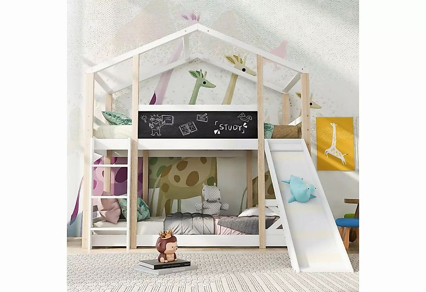 Fangqi Hochbett 90x200cm Kinderbett Baumhaus mit Rutsche & Leiter, 2xLatten günstig online kaufen