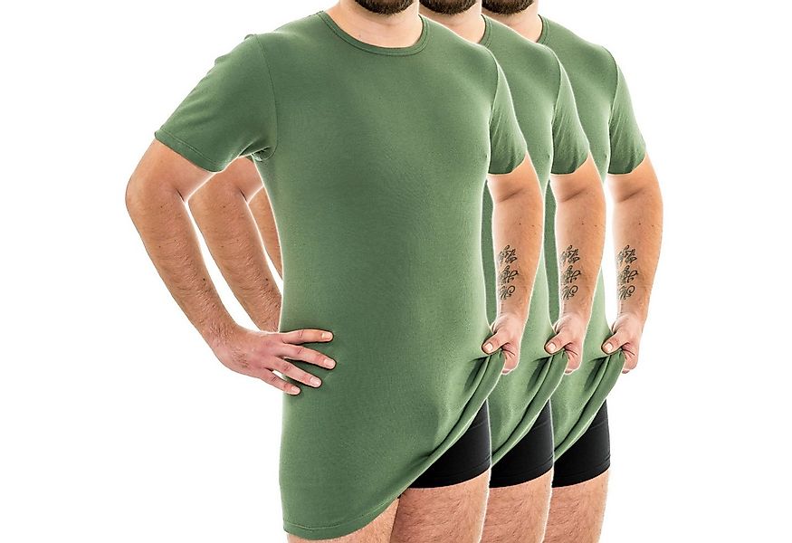 HERMKO Unterziehshirt 3847 3er Pack Herren extralanges kurzarm Shirt aus 10 günstig online kaufen