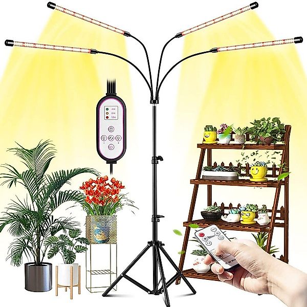Rosnek Pflanzenlampe 3/4/5 Köpfe, Vollspektrum, dimmbar, günstig online kaufen