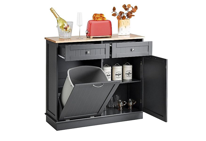 KOMFOTTEU Sideboard Küchenschrank, mit großer Arbeitsplatte & 2 Schubladen günstig online kaufen