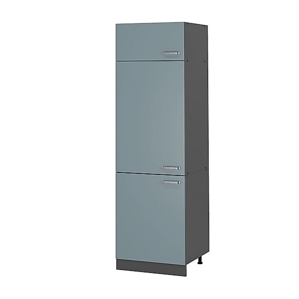 Vicco Kühlumbauschrank R-Line Hochschrank für die Küche Blau-Grau/Anthrazit günstig online kaufen
