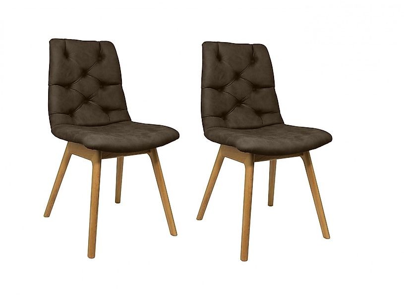 andas 4-Fußstuhl "Ramon" (Set) 2 Stk. Microfaser mit Massivholzbeinen, vers günstig online kaufen